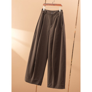 高品压褶中缝高腰加厚阔腿镰刀裤 春天家 女52F7 秒 ￥289