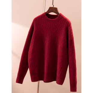 法G重工100羊毛圆领长袖 春天家 毛衣女49I3 秒 FF￥319