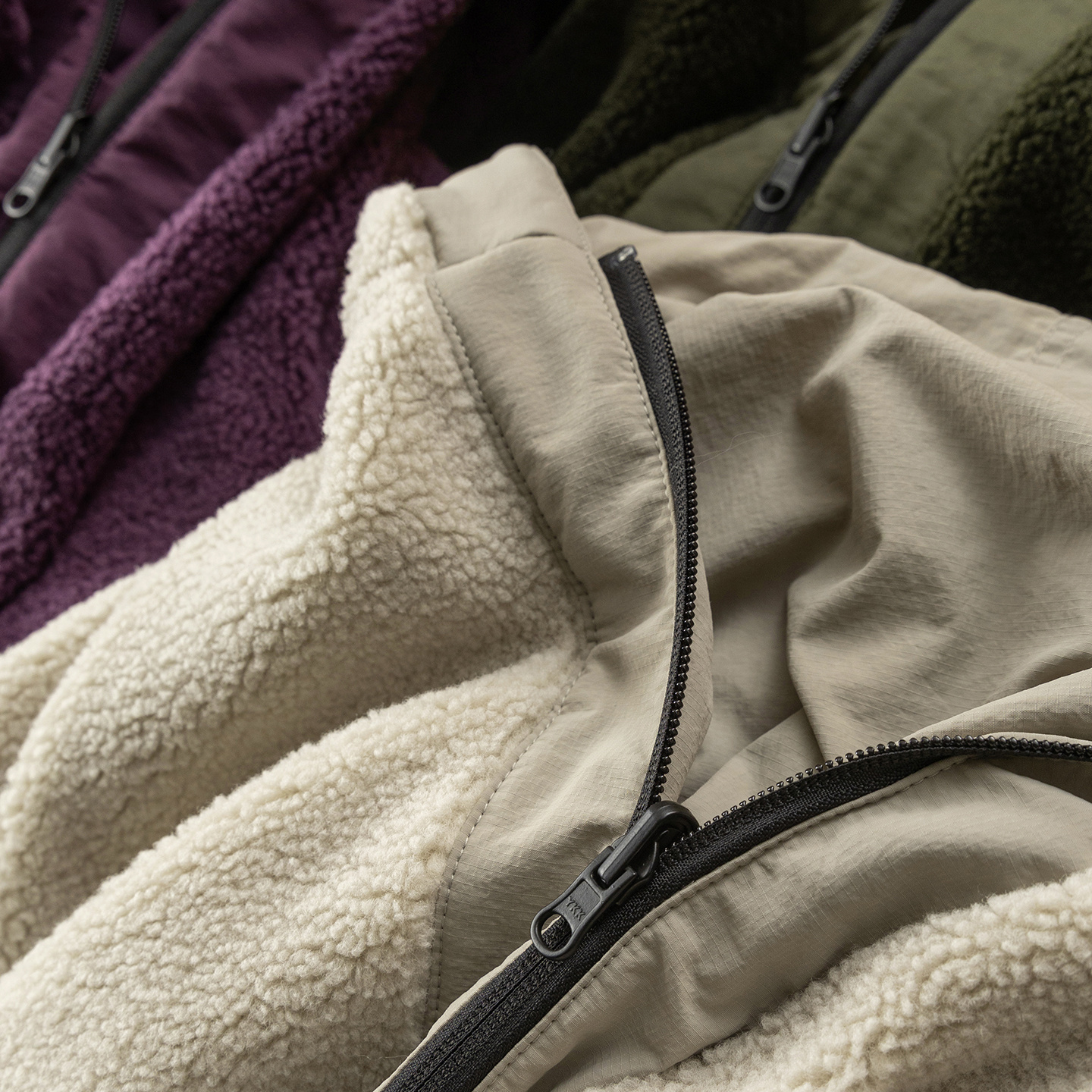 法柜防水双面穿仿羊羔毛连帽外套