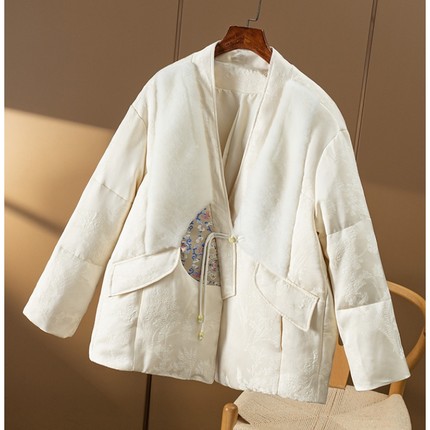 ￥1180 秒！新中式拼羊皮毛一体 鹅绒羽绒服秋冬女春天家3M74