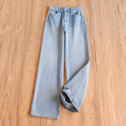 ￥259秒！法G舒适四面弹含天丝高腰直筒牛仔裤春天家女41C6 特