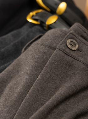 D春上7号 飒美高挑！法柜含羊毛直筒阔腿九分毛呢裤H女63E6特