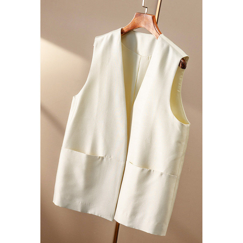 AA￥519 秒！春天家 法柜轻奢高品质真丝羊毛V领马甲外套女38E0,女装/女士精品,马夹,淘宝优惠券,粉丝福利购,淘宝优惠卷