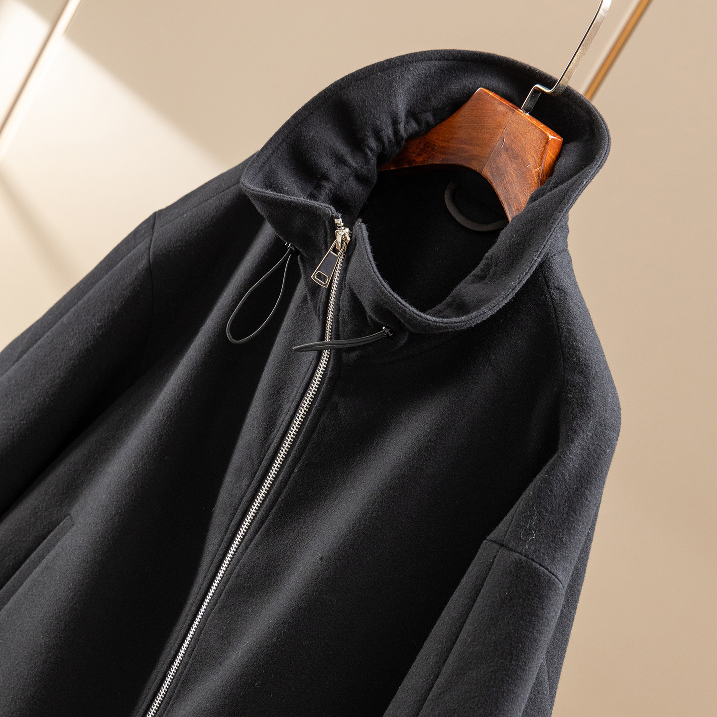 HD春天家 松弛廓形 法G含羊毛羊绒毛呢立领夹克牛角袖外套女6Y95