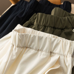 H春上7号 法柜高品质松紧腰阔腿镰刀九分裤 D女05L7 特 胖胖香蕉裤