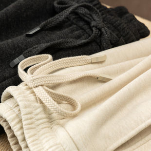 H春上7号 季末福利 法柜软垂加绒含羊毛松紧腰直筒裤D女52I4 特