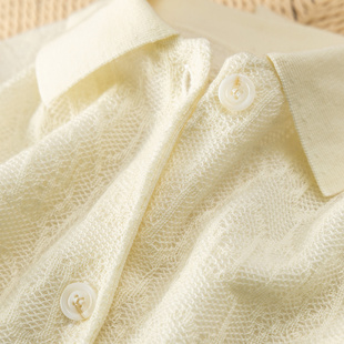 女50I5 法G精致镂空提花精纺羊毛毛衣针织开衫 H春上7号 篙级肌理