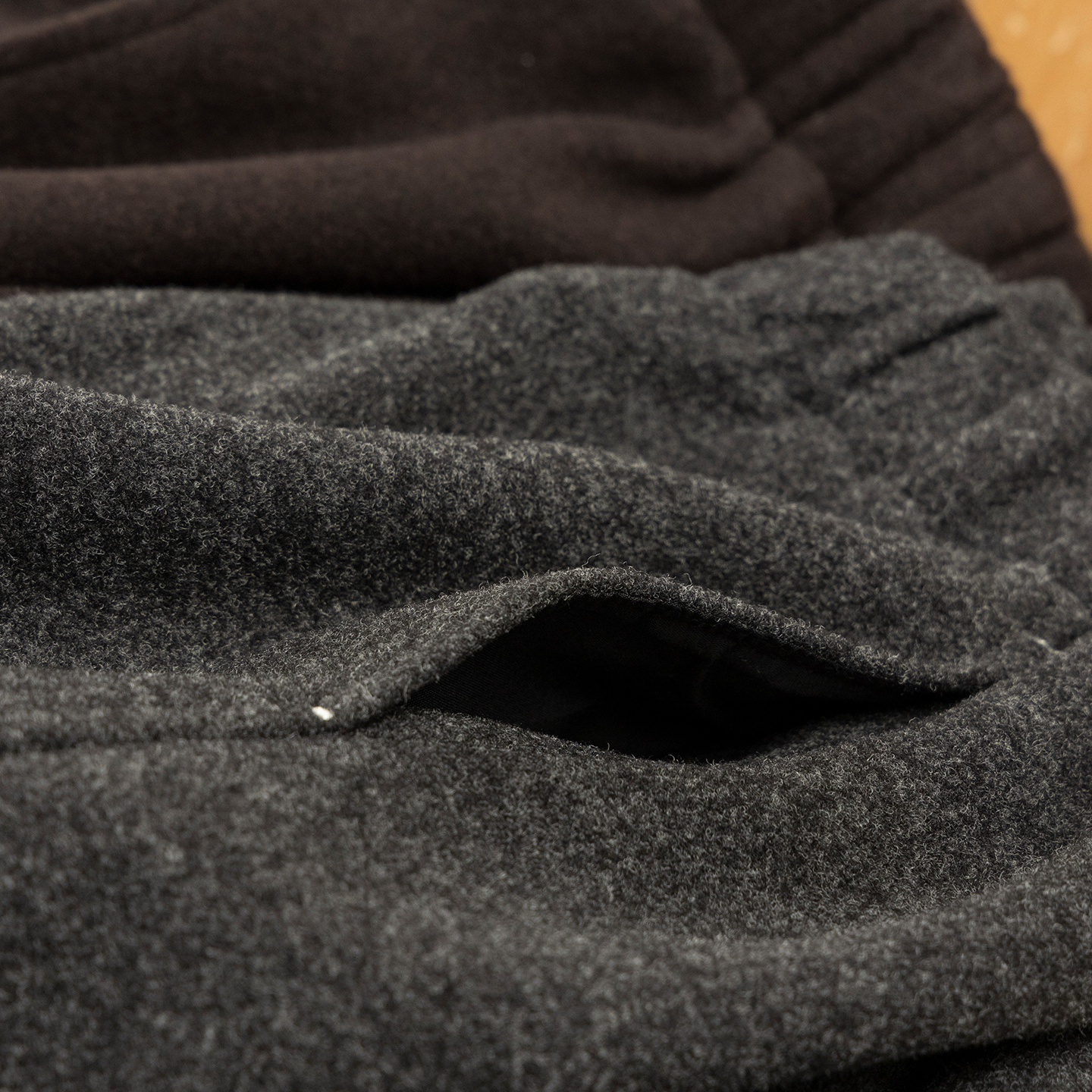 法柜含羊毛阔腿香蕉八分毛呢裤