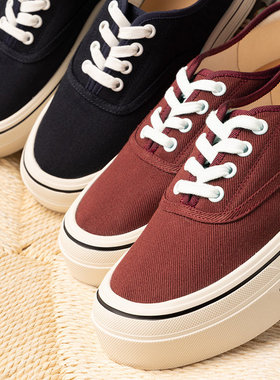 ￥329 秒！厚底复古休闲佰搭增高一脚蹬帆布鞋春天家女45B5