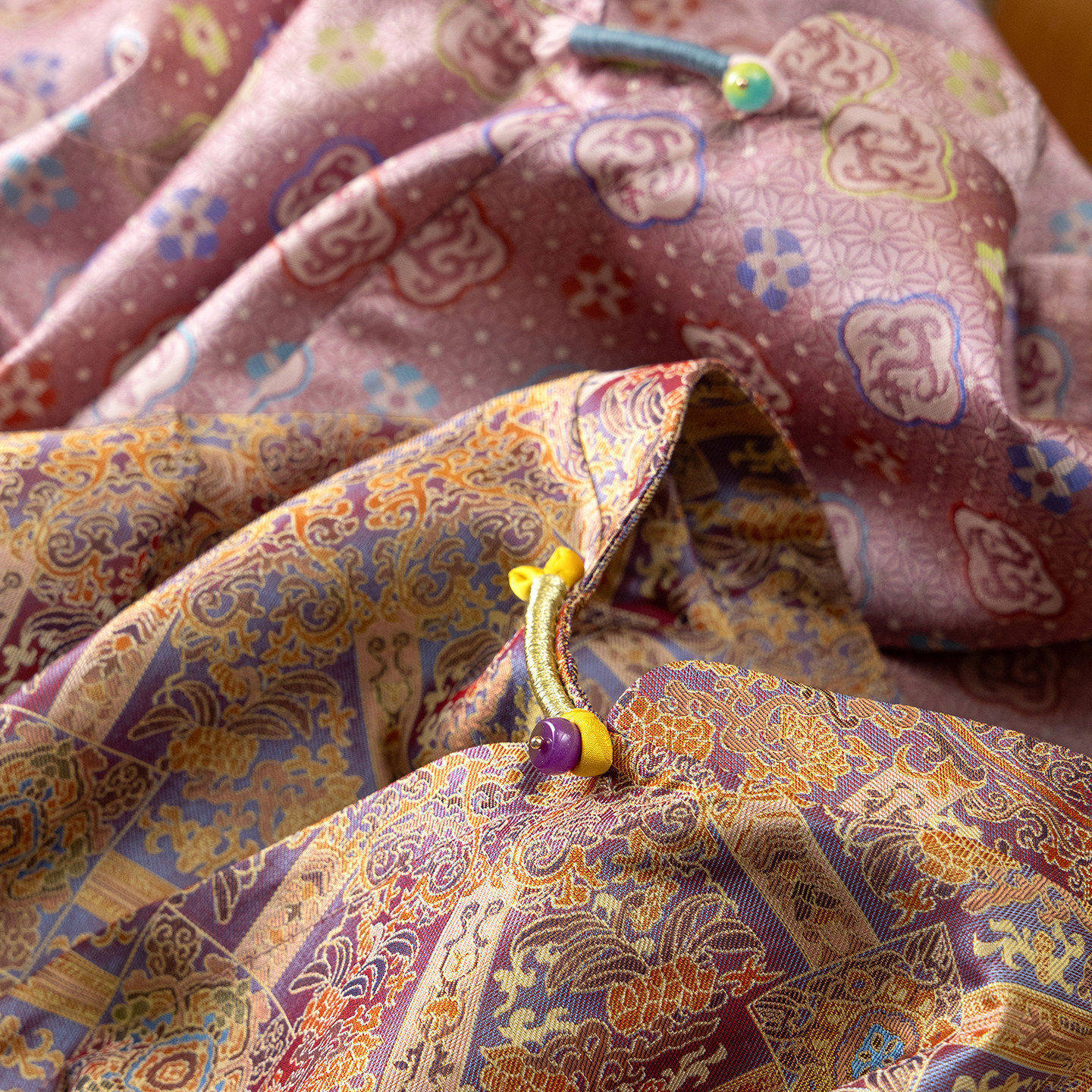 H春上7号 东方典藏 非遗宋锦 32姆米桑蚕丝提花中式外套D女08G2