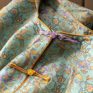 H春上7号 青岚紫韵 非遗蜀锦 鼎奢新中式重磅真丝提花外套D女19K2