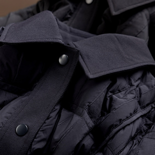 领羽绒服D59F6 法G设计压褶肌理90鹅绒衬衫 特 少见干练 H春上7号