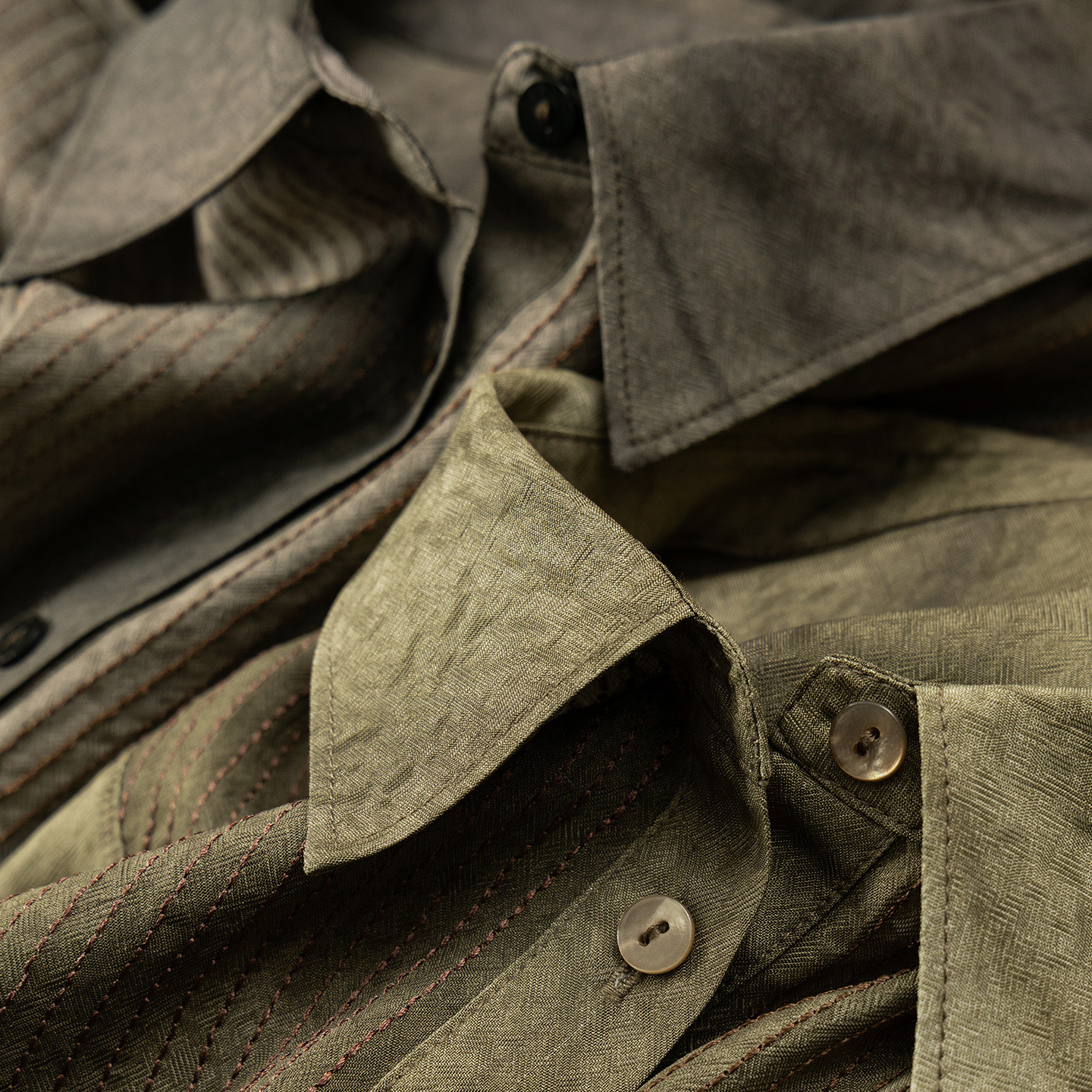 法柜脏染提花肌理感显瘦长袖衬衫