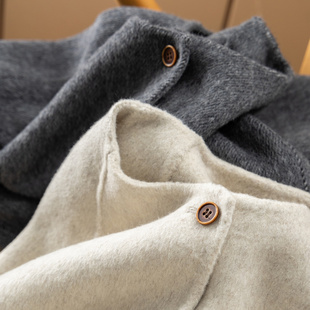 H春上7号 法柜芨简轻奢复古100羊毛圆领双面呢大衣D68F0特 大白菜