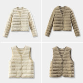 90白鹅绒V领内胆羽绒服外套^马甲56F6 春天家 ￥369 秒