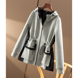 神显瘦 春天家 立体口袋收腰连帽卫衣外套女11I3 秒 FF￥369