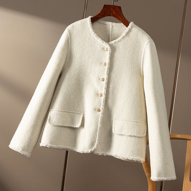 FF￥489 秒！ 法G小香羊毛天丝双面毛呢短外套大衣女春天家2U99,女装/女士精品,毛呢外套,淘宝优惠券,粉丝福利购,淘宝优惠卷