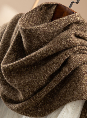 H春上7号 造型加分利器 法G暖奢100羊毛花纱三角围巾披肩05J0 特