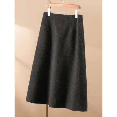 法柜高品质羊毛双面呢A字半身裙