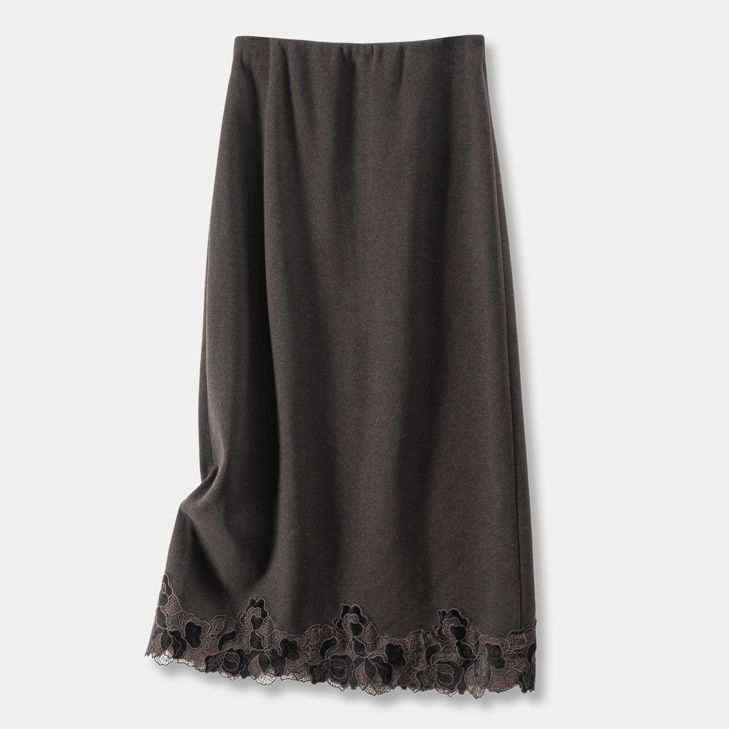 法G羊毛蕾丝加绒加厚包臀半身裙