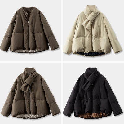 法柜安心90白鹅绒可拆围巾羽绒服