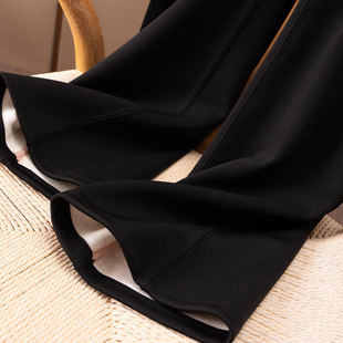 女59I5 法G舒适有弹直筒微喇加绒九分瑜伽裤 H春上7号 利落显瘦