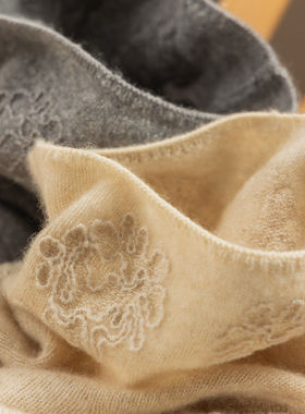 H春上7号 特别好看！法柜100山羊绒立体盘花^花纱亮片毛衣D女95E6