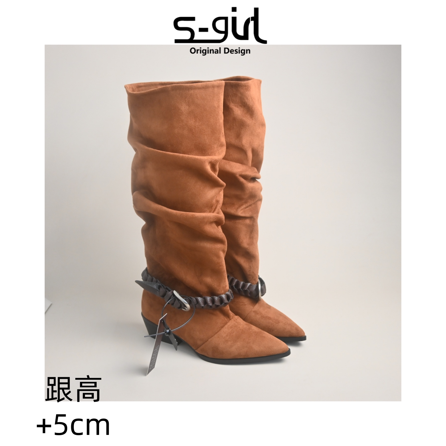 SGIRLTWTW欧美风复古尖头长筒靴