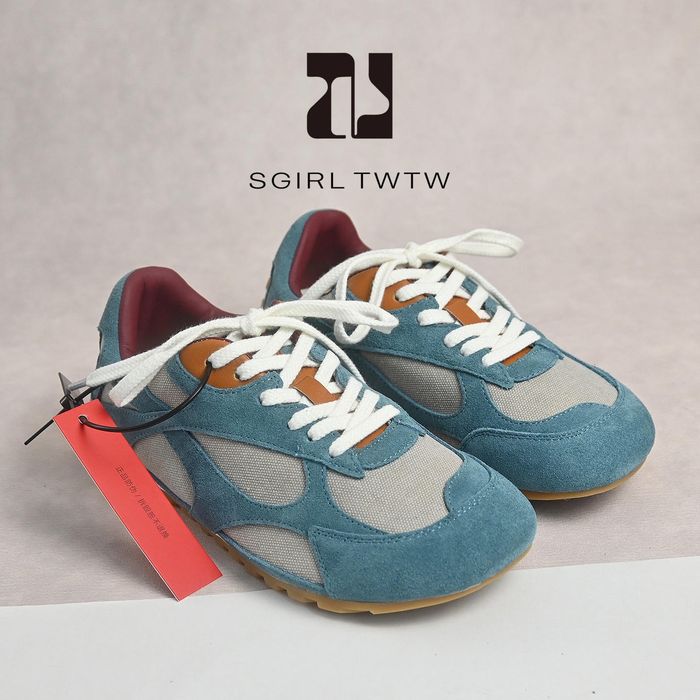 SGIRLTWTW复古拼色休闲德训鞋