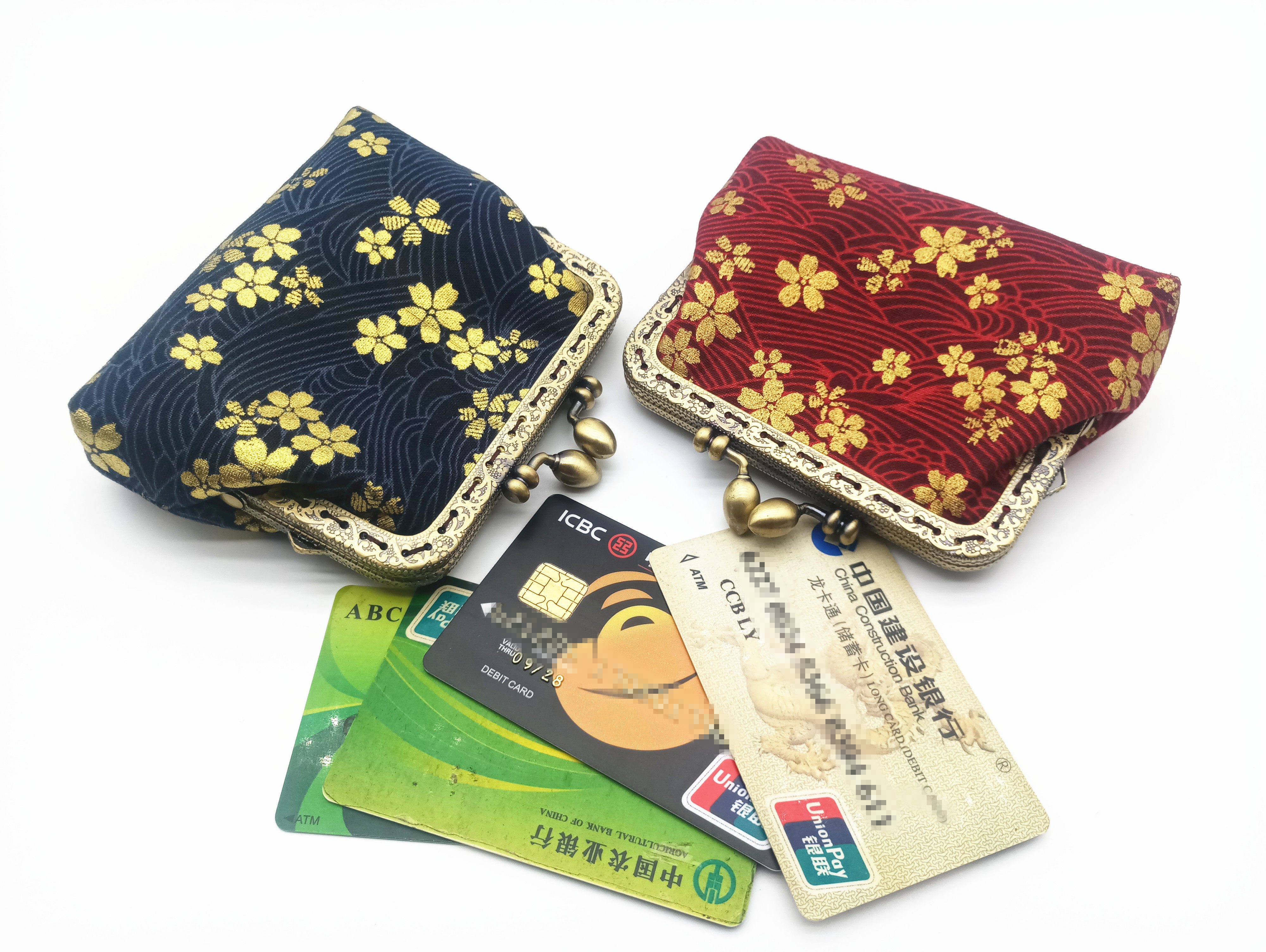 店主手工新款日系和风女口金包