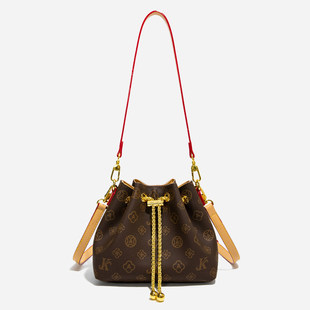 CITEX LV官方旗舰店复古老花水桶包女2025新款包包高级质感斜挎包