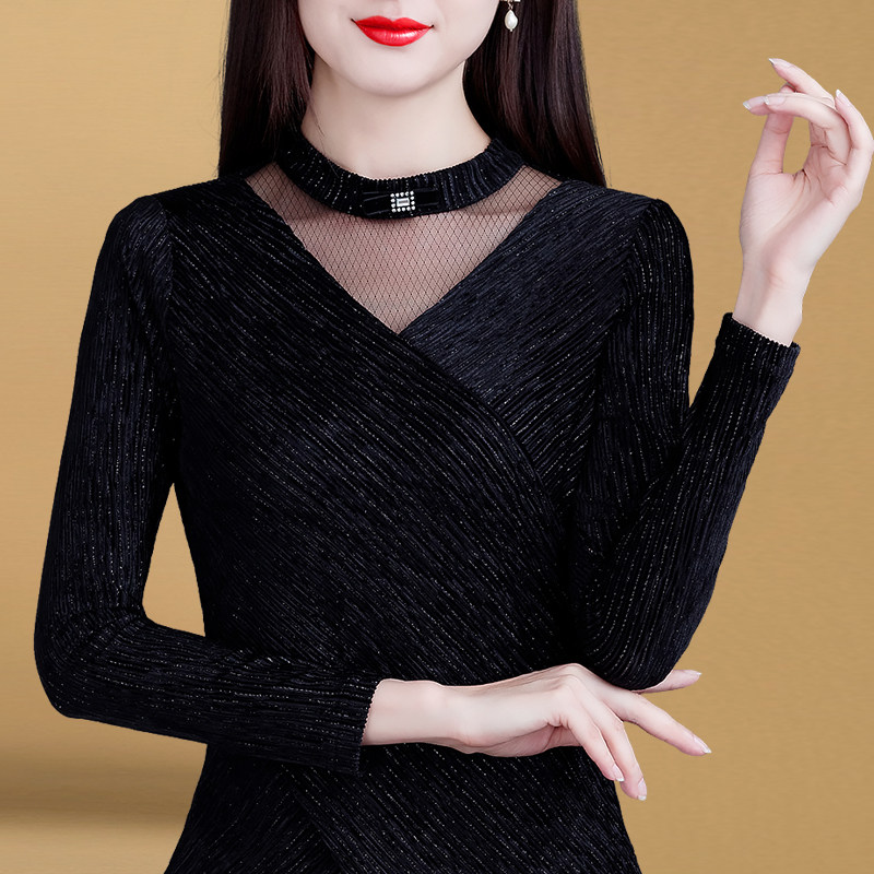 高档洋气小衫女秋季女装2020新款蕾丝衫春秋上衣女长袖秋冬打底衫