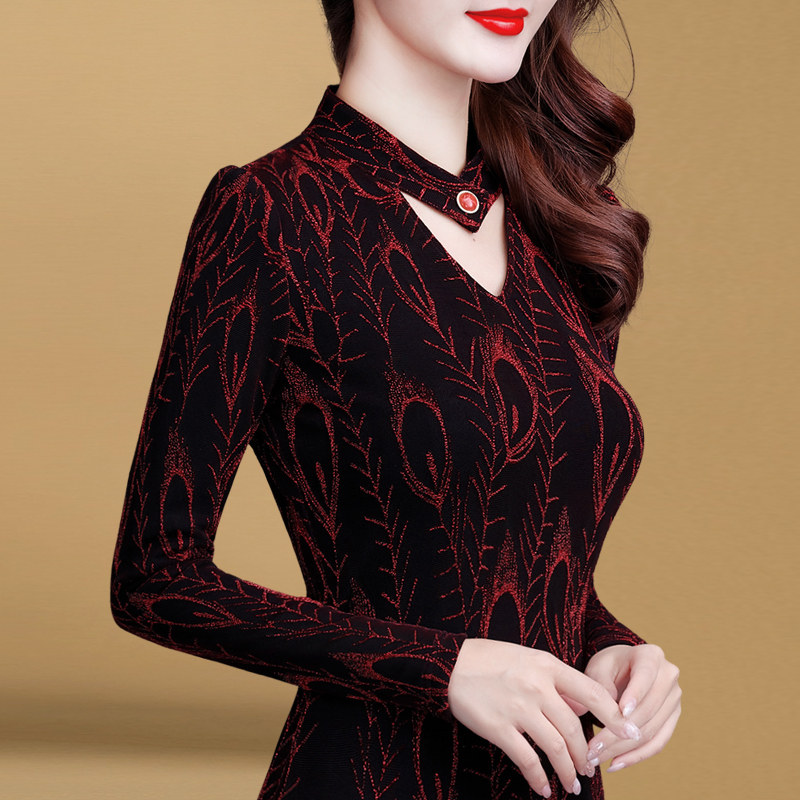 气质女上衣秋季女装2020新款秋冬加绒蕾丝打底衫洋气小衫长袖t恤