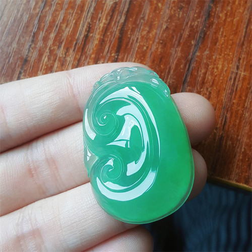缅甸翡翠吊坠翡翠如意挂坠正品