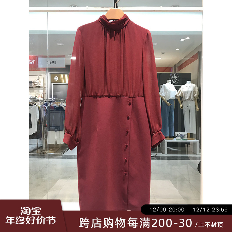ANAM韩国代购春季女装显瘦经典轻奢OL女王范连衣裙加大码200斤209