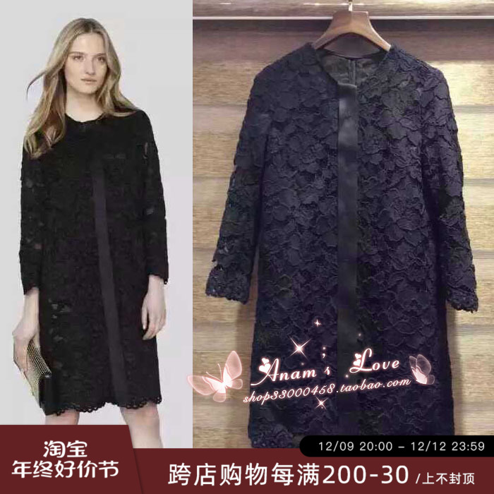 ANAM韩国秋季新款女装代购轻奢OL优雅气质显瘦减龄蕾丝连衣裙L111
