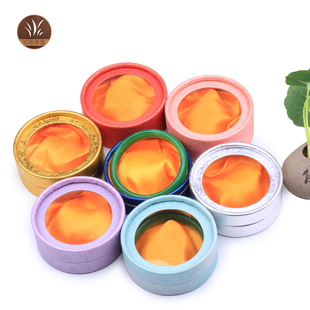 开窗大圆盒黄底色手链佛珠首饰盒子手镯盒包装盒透明收纳定制logo