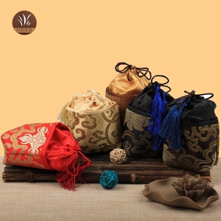 祥云元宝包吉祥图案锦囊袋首饰包礼物袋流苏穗抽绳束口抽拉首饰袋