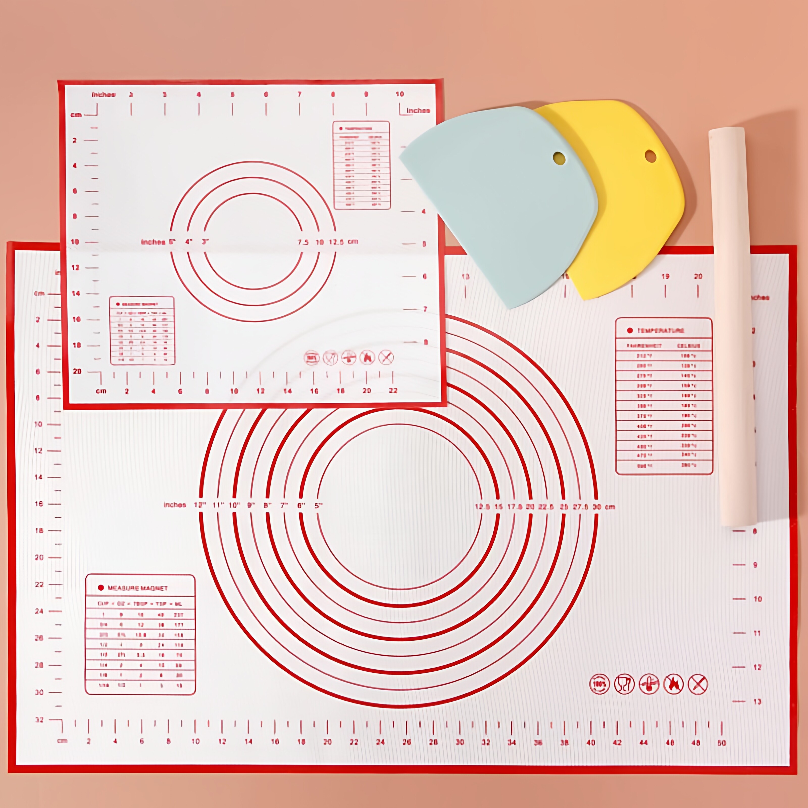 食品级矽胶揉面垫抗jun刻度擀面板揉面神器家用烘焙和面垫子耐高
