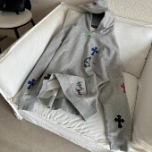 25FW彩色拼皮CH十字架男女同款 年终清仓 连帽卫衣