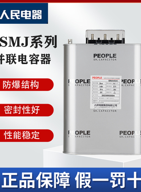 人民电器BSMJ电力电容器三相自愈式并联补偿器380V 45kvar可选