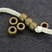 复古黄铜钥匙扣铜桶珠DIY铜珠子配件珠手工手作串珠材料包小隔珠