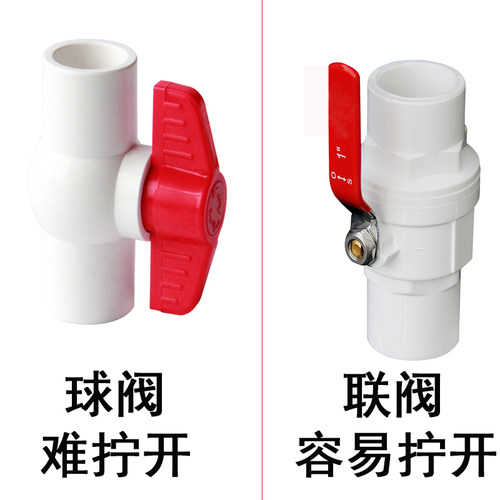 pvc球阀手柄开关给水管白色