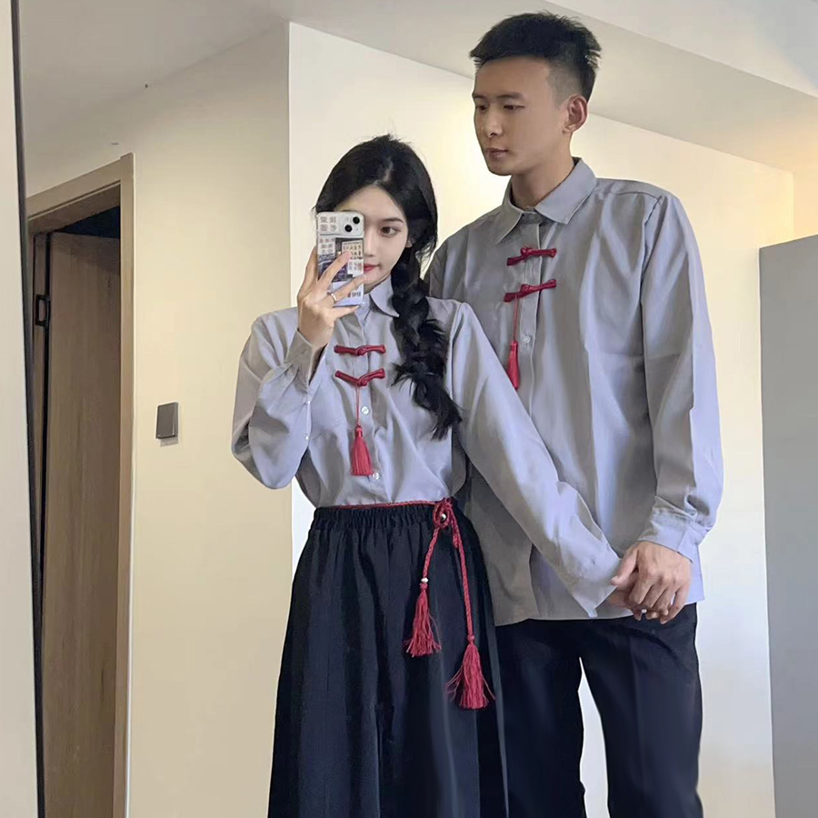 国风少年中学生合唱团演出服长裙初中诗歌朗诵比赛服装运动会班服