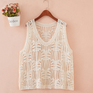 背心女外穿夏季宽松无袖上衣设计感大码胖mm显瘦镂空吊带针织马甲