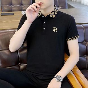 带领短袖 男士 夏季 t恤Polo衫 上衣潮 刺绣修身 速干翻领高端保罗半袖