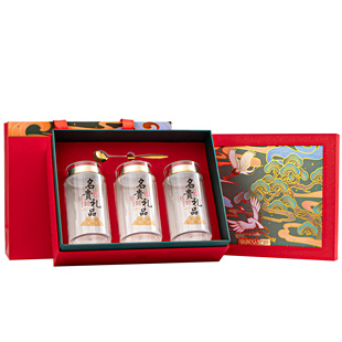 国潮双拼包装盒高档三瓶礼品盒灵芝孢子粉三七粉西洋参礼盒空盒子