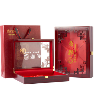 新款花窗鱼胶包装盒雕刻木盒黄花胶礼品盒250克500克鱈鱼胶空盒子