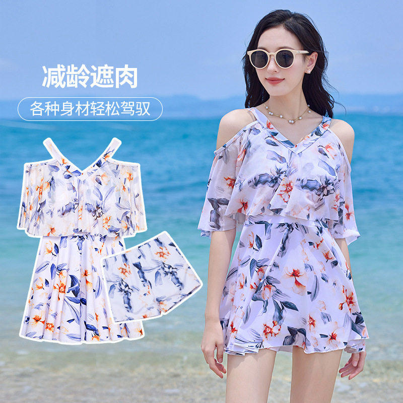 泳衣女分体2025新款遮肉显瘦温泉高级感微胖大码胖mm海边度假保守