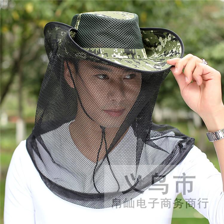 防蚊头罩网帽防蚊虫帽子养蜂人采蜜防蜂帽纱网遮阳帽工作护脸防尘